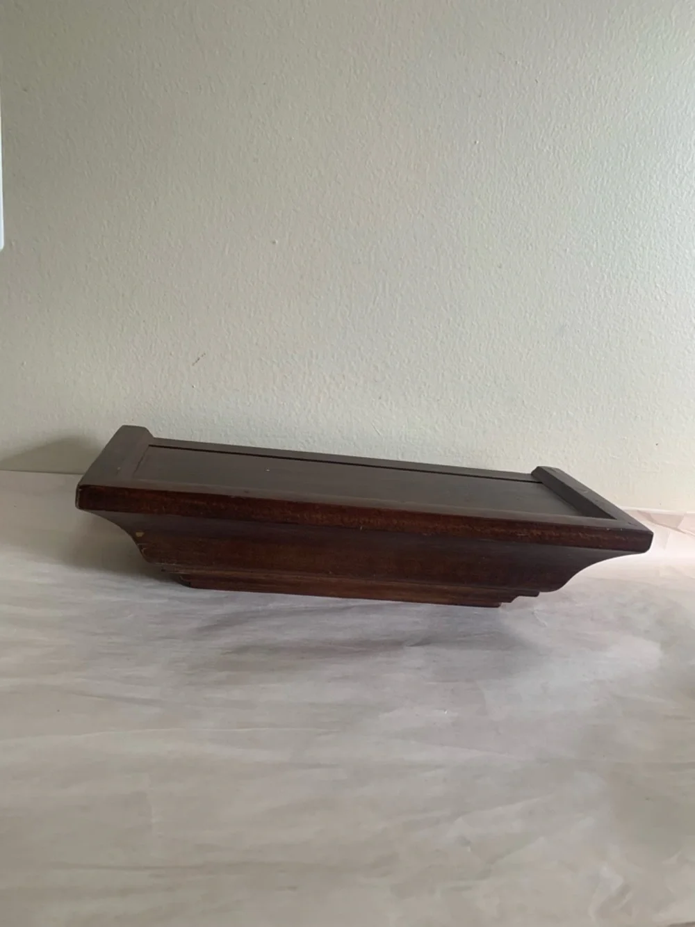 Traditional Floating Shelf Ledge Wood Brown Crown Molding Primitive Display 12”